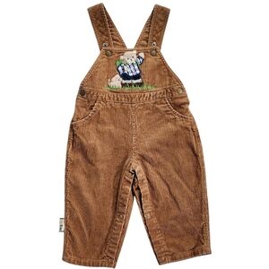Vintage Kids Weeplay Corduroy Teddy Bear Hiking Overalls size 6-9 months